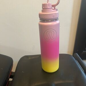 lululemon athletica Pink and Yellow Gradient Water Bottle